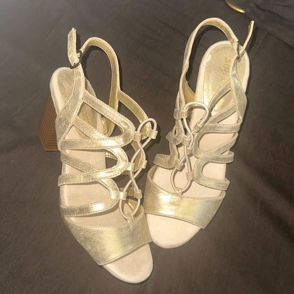 Metallic Gold Sandals by Easy Street - Picture 1 of 8